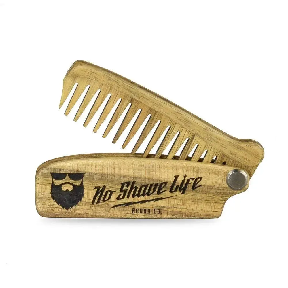 OG Logo Solid Wood Folding Beard Comb