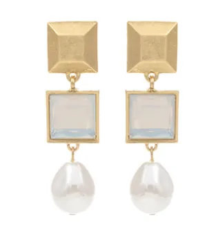 Opal Square Drop Earring