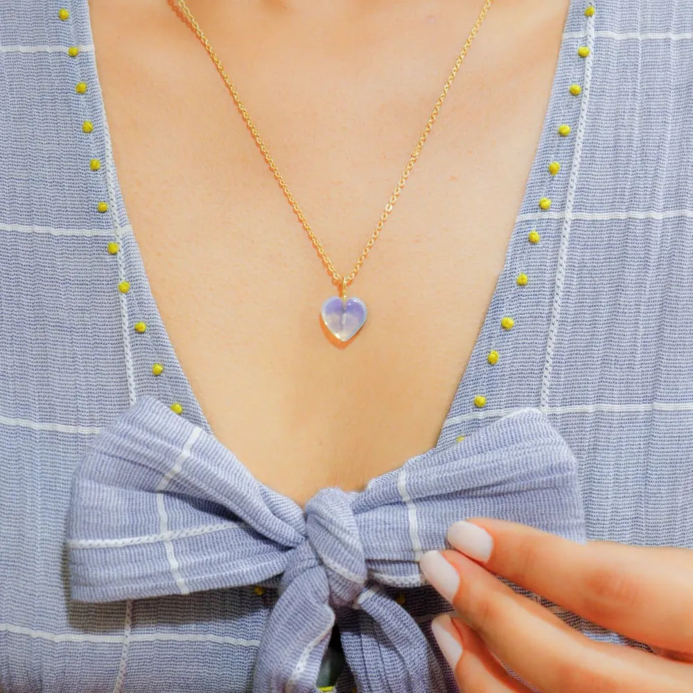 Opal Stone Pendant with Silver Chain