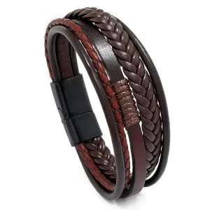 Ornament Simple Handmade Woven Multi-Layer Leather Bracelet European and American Fashion Popular Jewelry Men's Bracelet