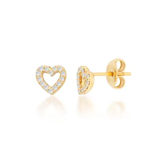 Pave Heart Earrings