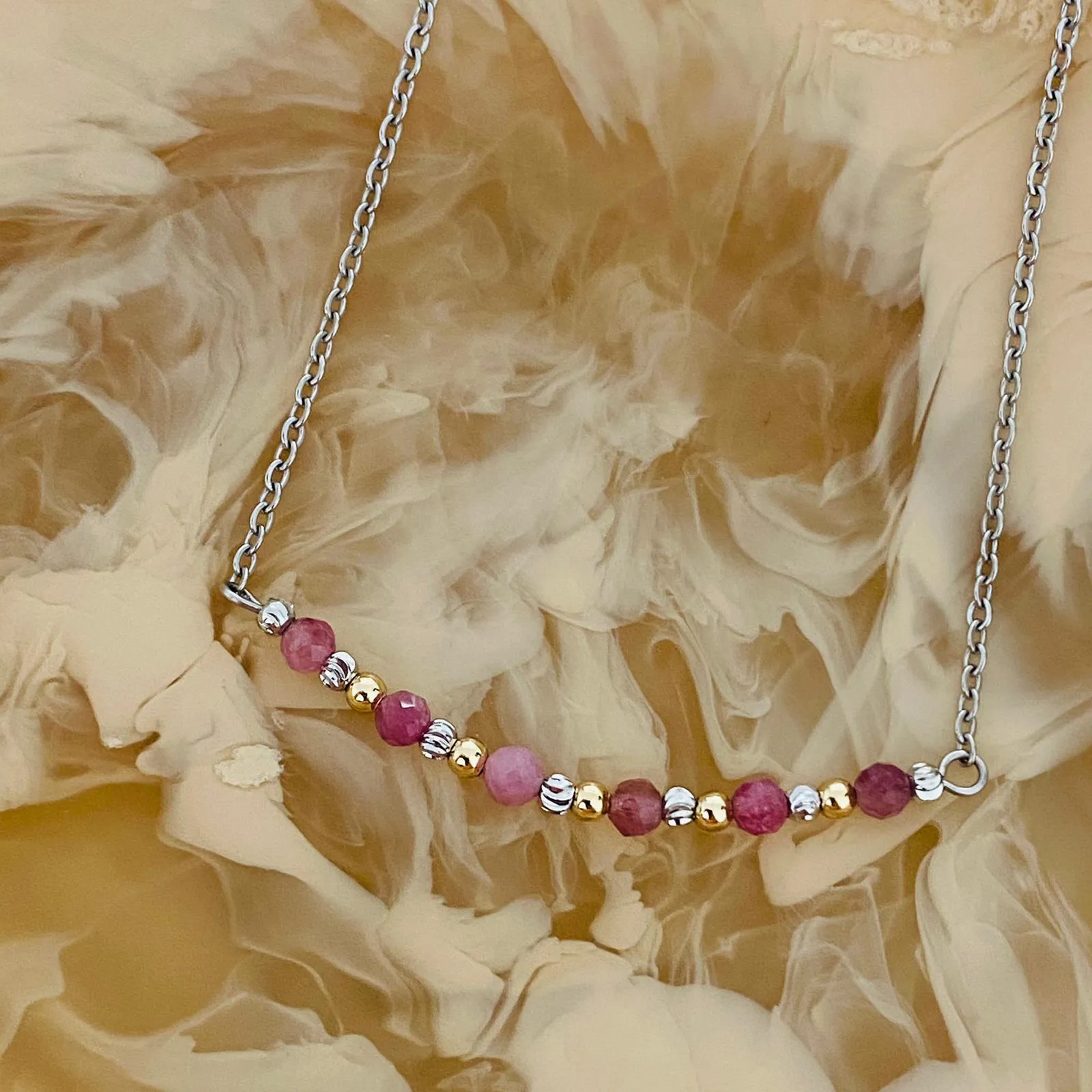 Pink Tourmaline Anklet