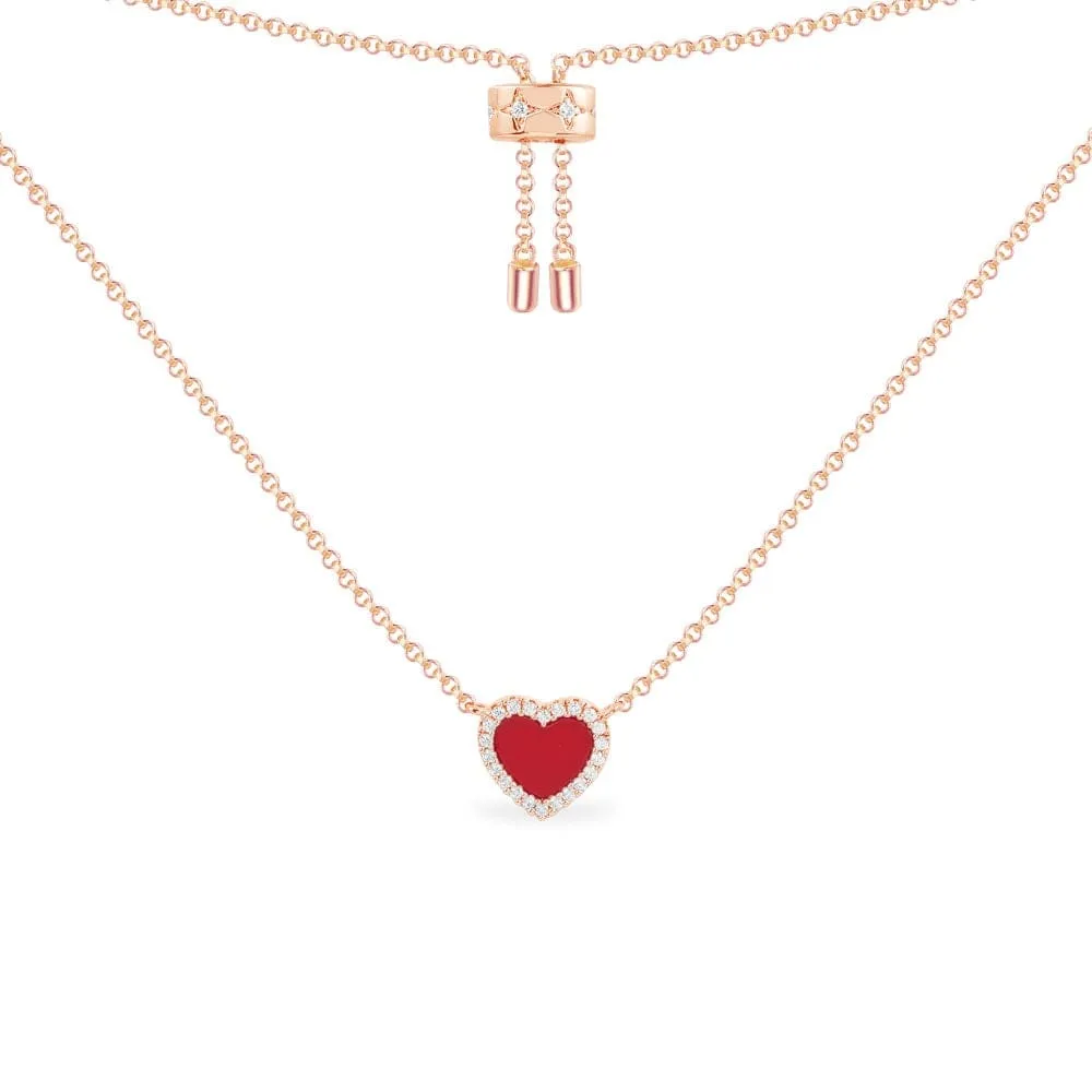 Red Heart Adjustable Necklace