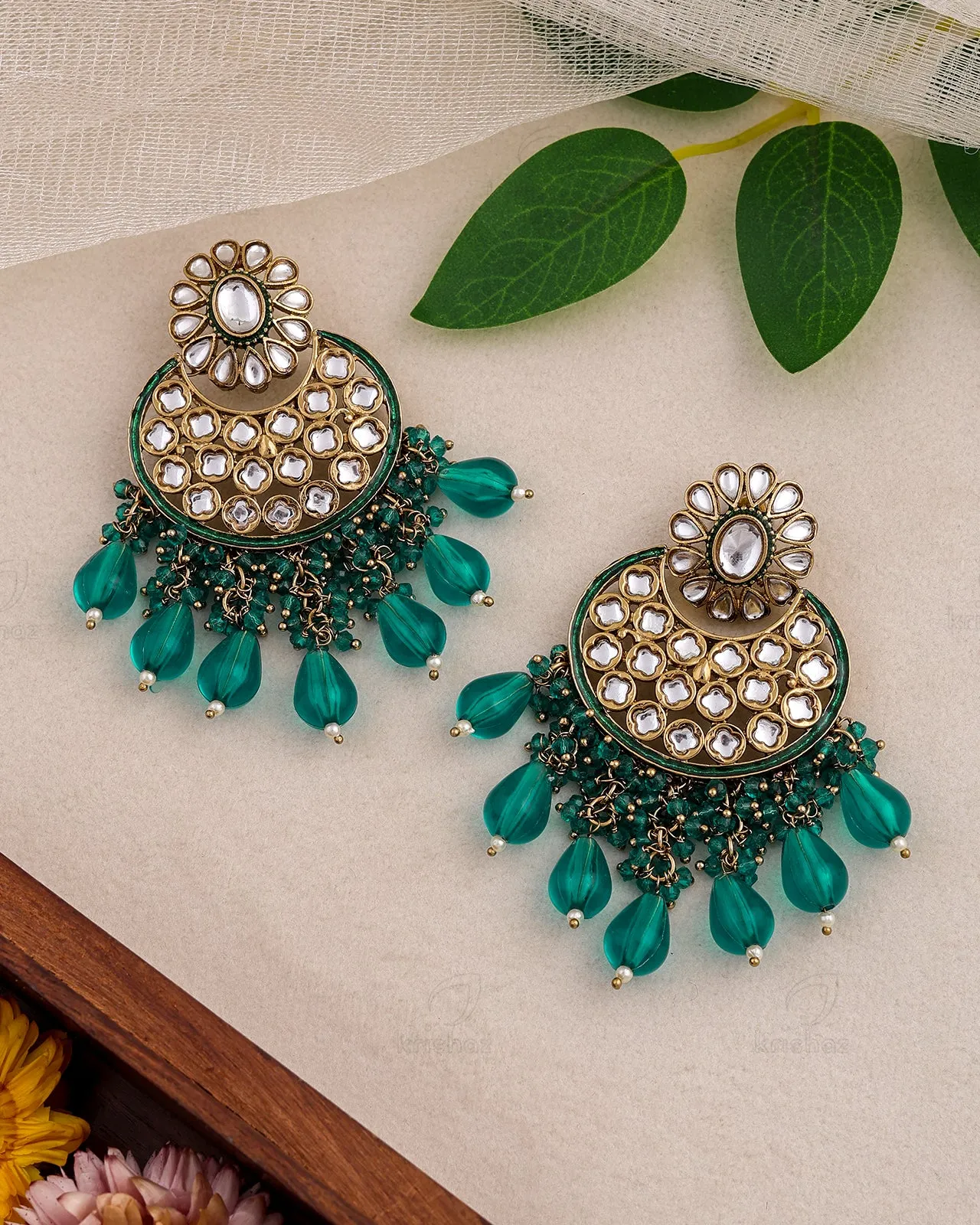 Rehmat Kundan Dangler Earrings - RANG