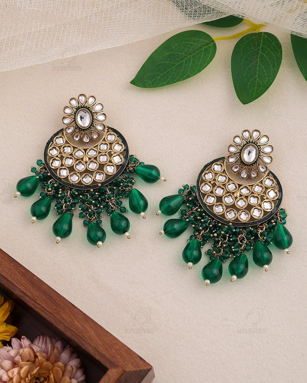 Rehmat Kundan Dangler Earrings - RANG