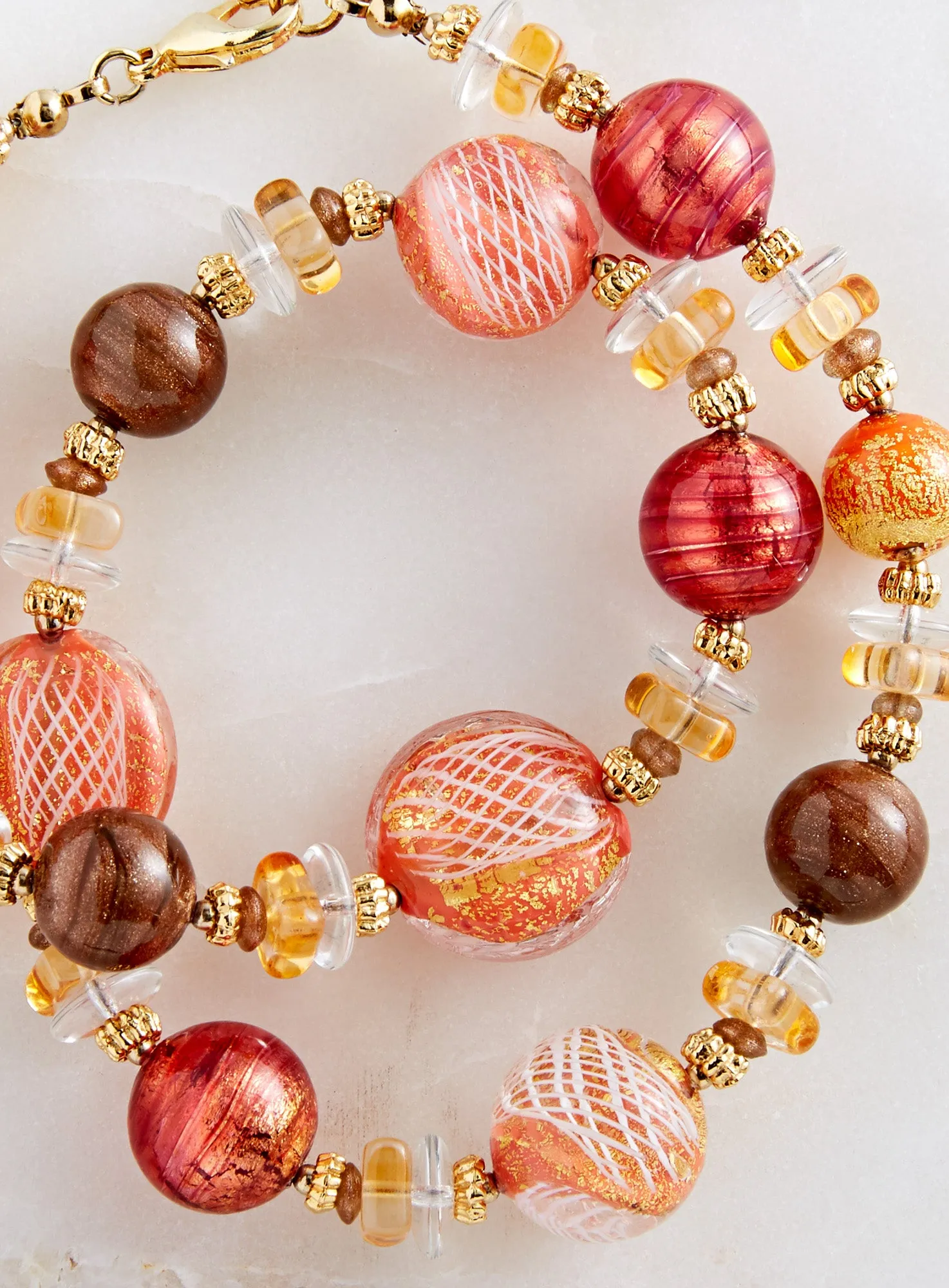 Reticello Sunset Venetian Glass Necklace