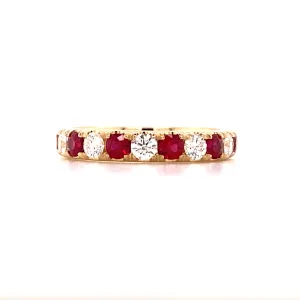 Ruby & Diamond Band 14 Karat Yellow Gold Beeghly & Co.