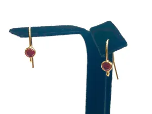 Ruby cubic zirconia, 14KGf ear wire with ring , 14K gold filled , 4006425M7