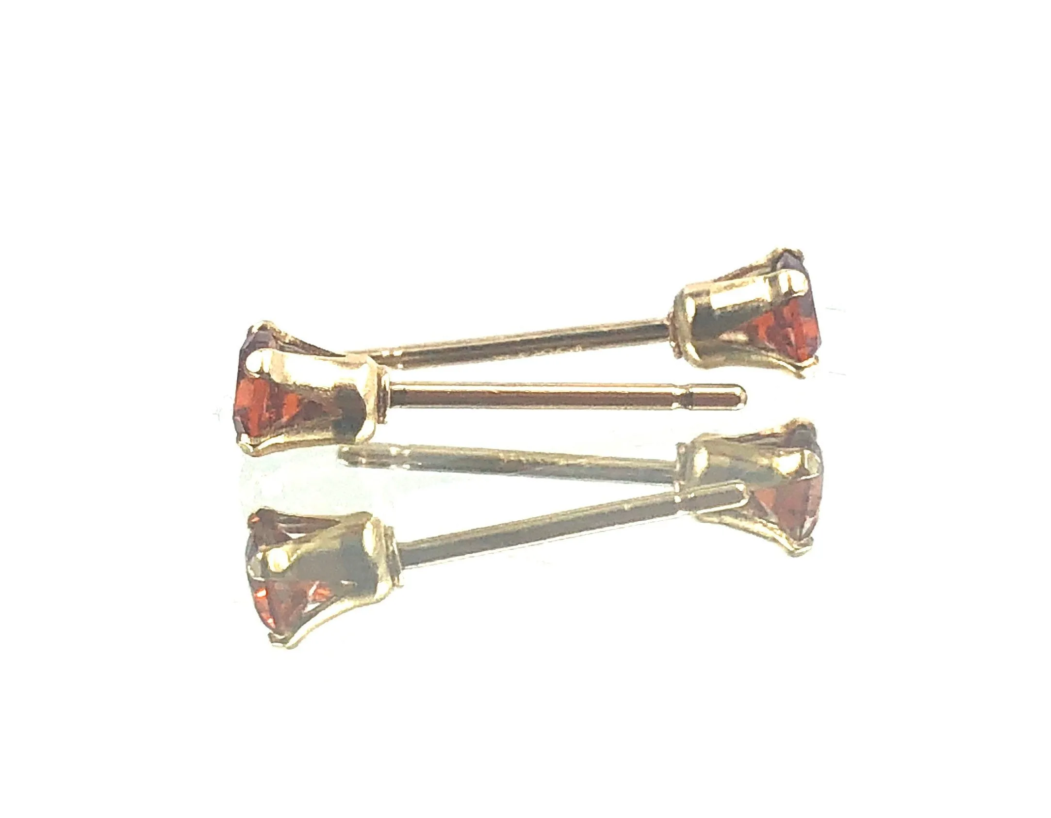 Ruby cubic zirconia, 14KGF stud earrings , 14K gold filled , SKU #4011230M7