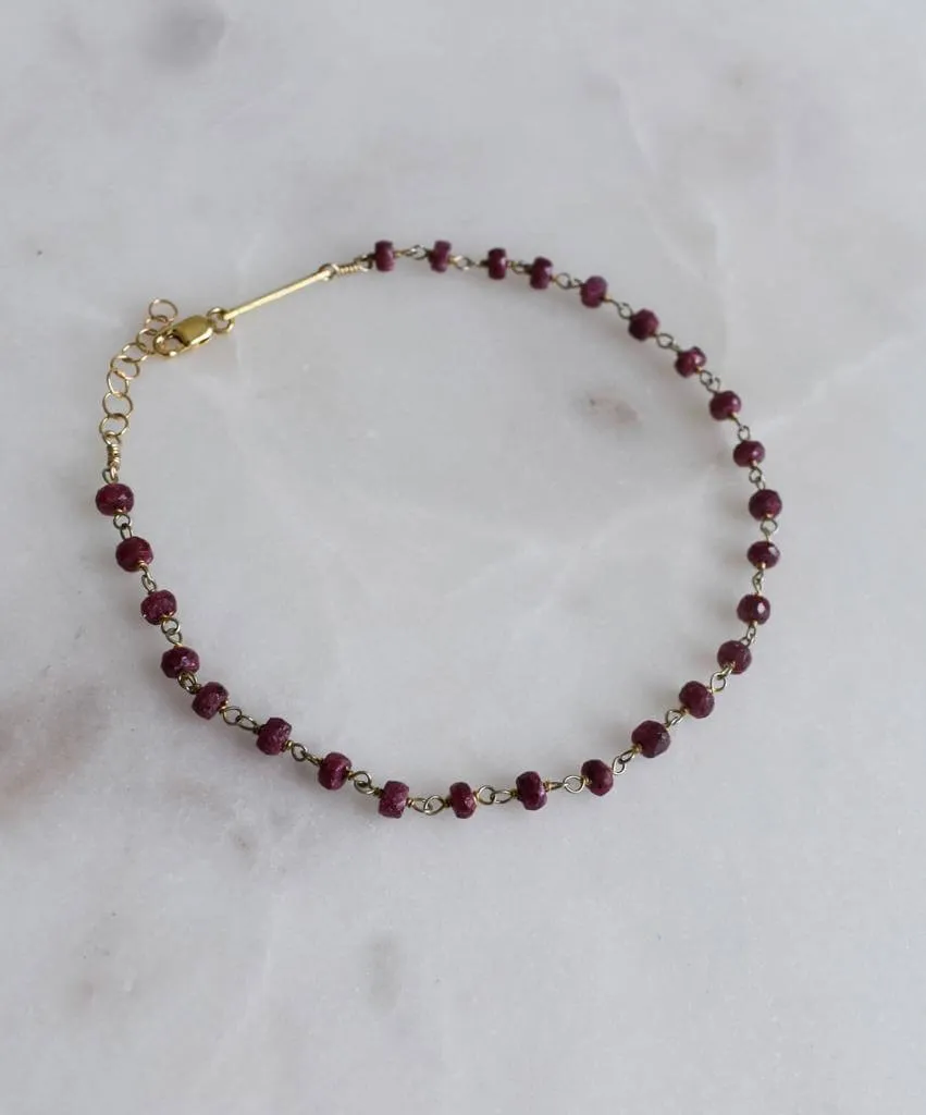 Ruby Multi Wrap Anklet