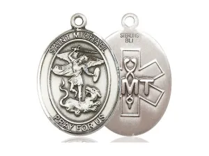 Saint Michael E.M.T. Silver Pendant With Chain