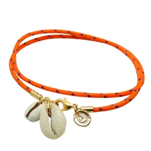 Seashell Charm Duo Nautical Cord Anklet