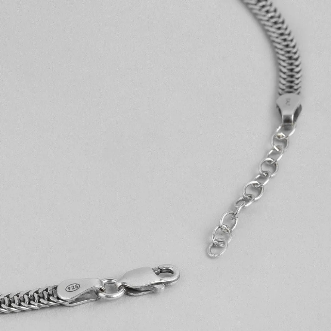 Serpentine Allure Rhodium-Plated 925 Sterling Silver Snake Chain Anklet