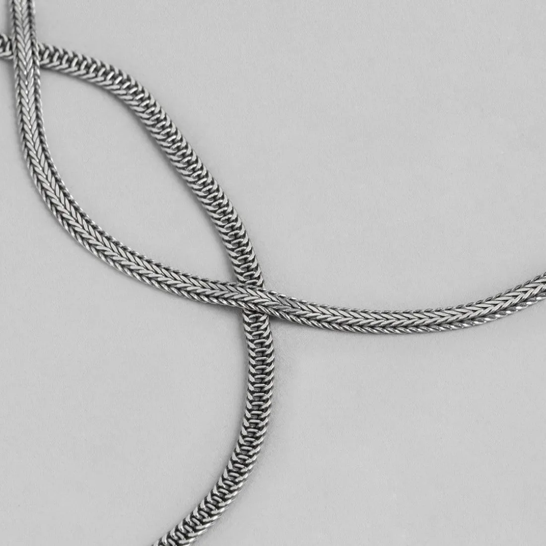 Serpentine Allure Rhodium-Plated 925 Sterling Silver Snake Chain Anklet