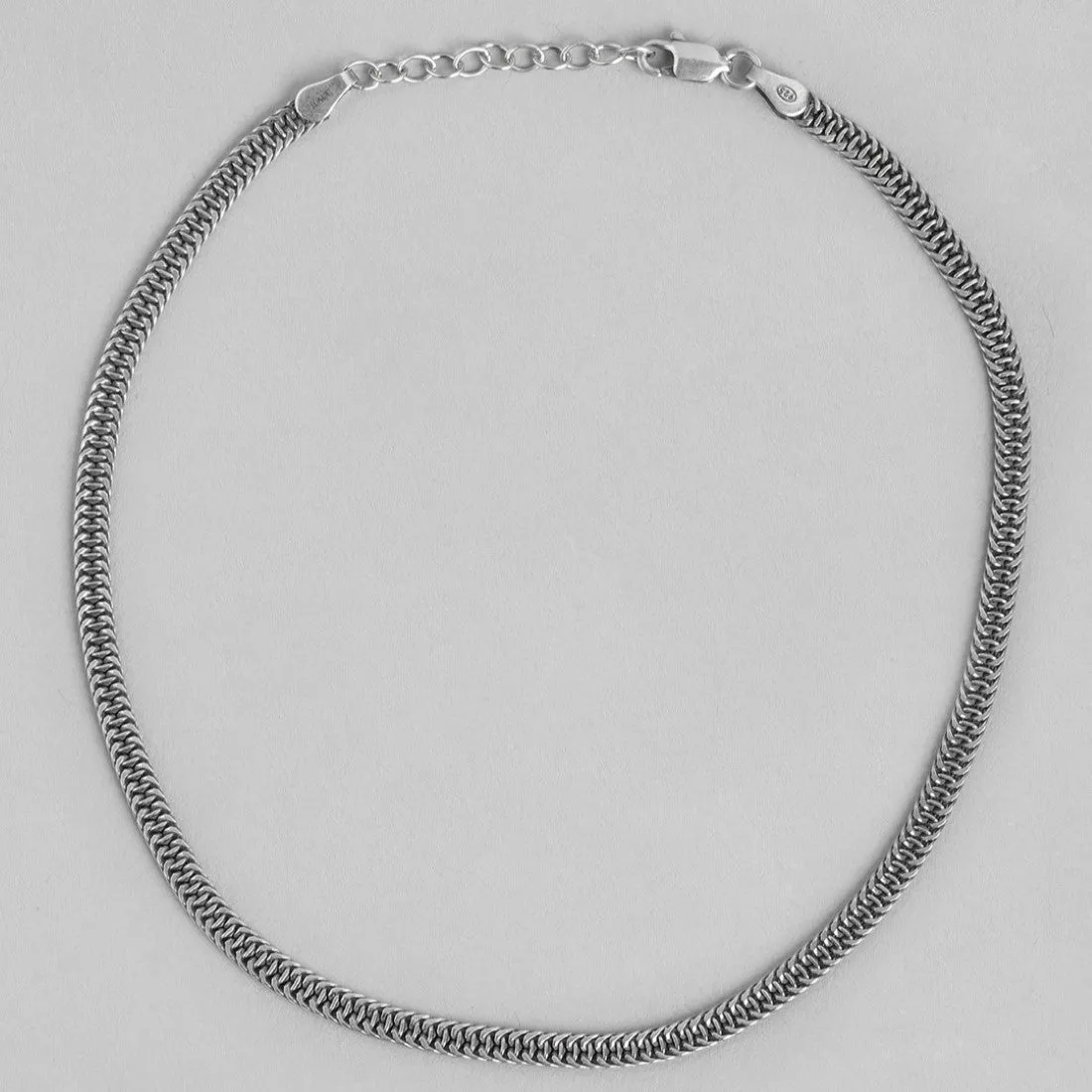 Serpentine Allure Rhodium-Plated 925 Sterling Silver Snake Chain Anklet