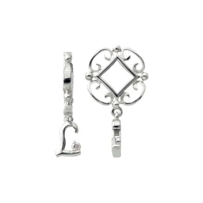 Silver L Initial Dangle Charm S211D