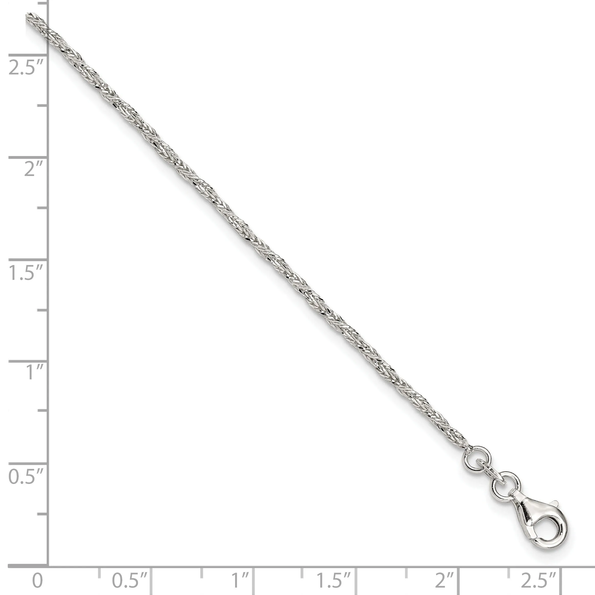 Silver Polished D.C Dangling Heart Bracelet