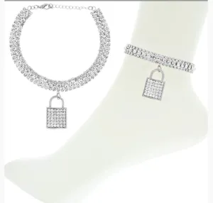 Silver Rhinestone Anklet