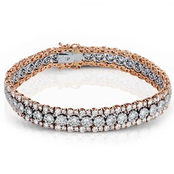 Simon G. Two-Tone Rose & White Gold "Garden" Diamond Pave Bracelet