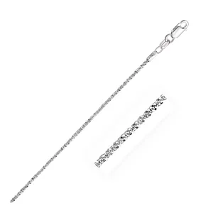 Size: 10'' - 14k White Gold Sparkle Anklet 1.5mm