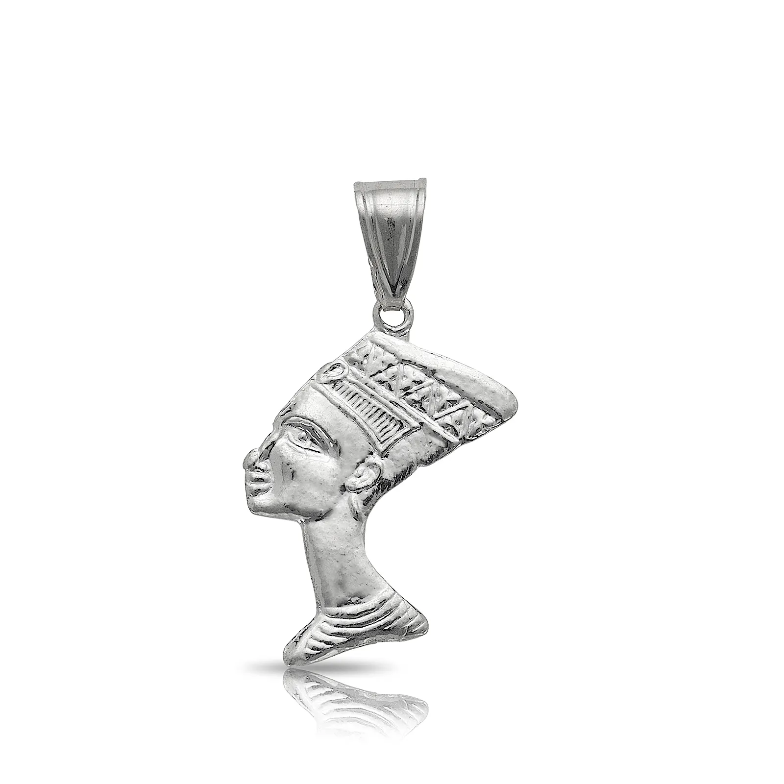 Small Queen Nefertiti .925 Sterling Silver Pendant Necklace