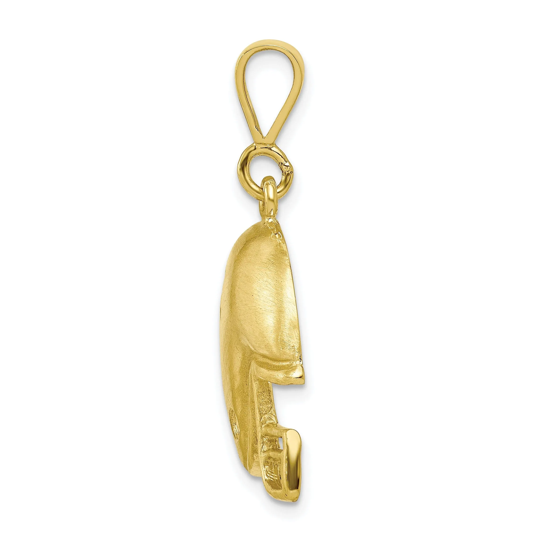 Solid 10k Yellow Gold Football Helmet Pendant