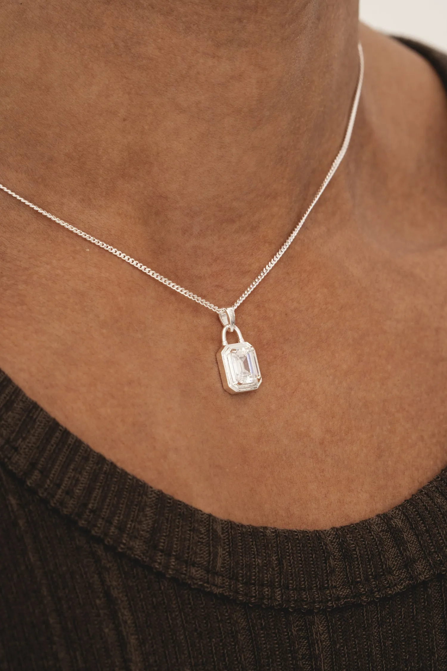 Solitaire Necklace - Silver