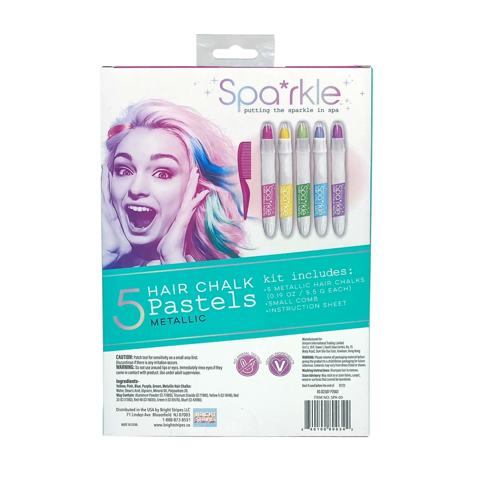 Sparkle 5 Hair Chalk Pastels  Metallic