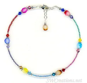 Spring Czech Crystal Pastel Anklet