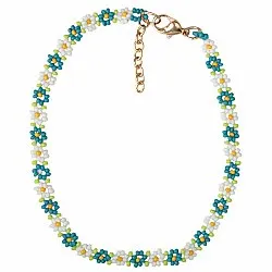 Spring Daisy Beaded Anklet