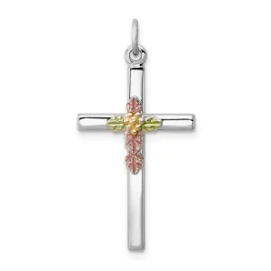 Sterling Silver Epoxy Latin Cross Pendant