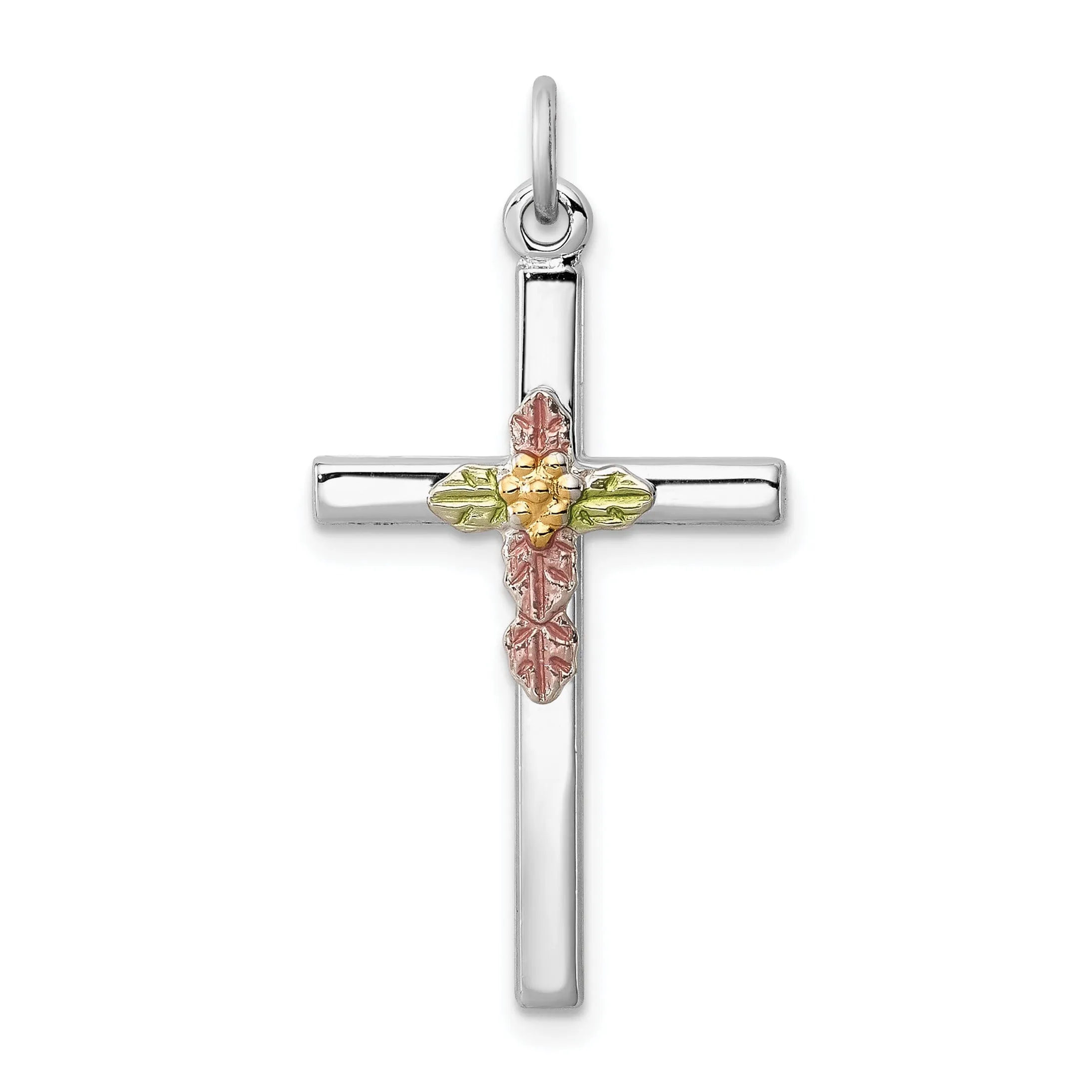 Sterling Silver Epoxy Latin Cross Pendant