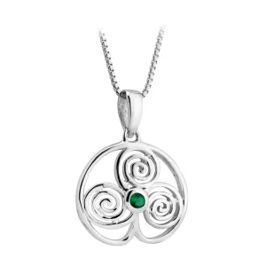 Sterling Silver Newgrange Celtic Spiral Necklace