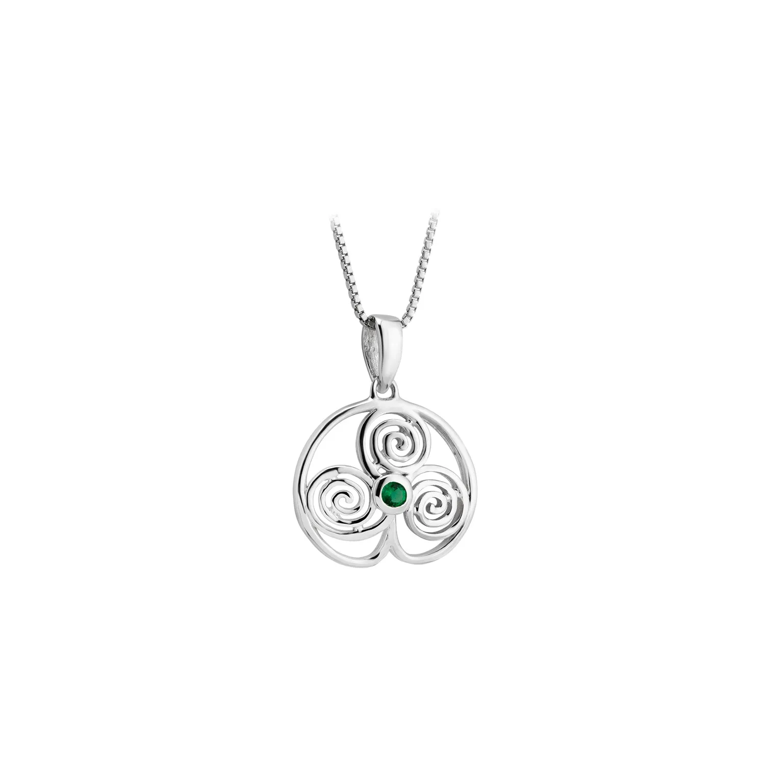 Sterling Silver Newgrange Celtic Spiral Necklace