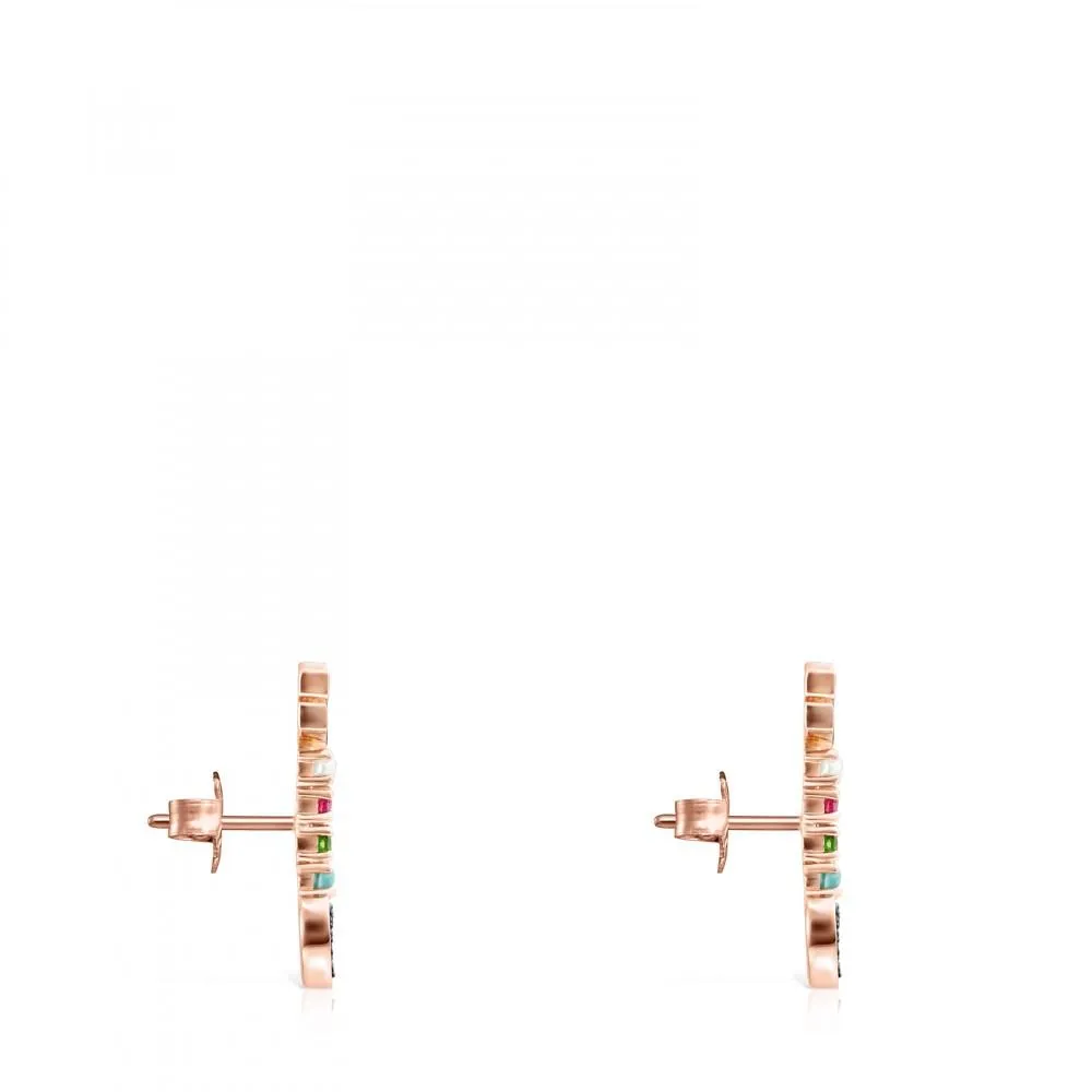 Tous Rose Gold Vermeil San Valentín arrow Earrings with Gemstones 915303500