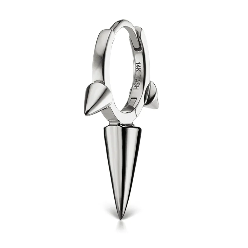 Triple Long Spike Clicker Earring by Maria Tash in White Gold