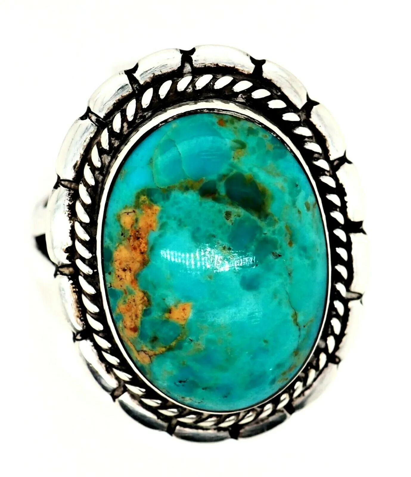 Turquoise Dress Ring 925 Sterling Silver