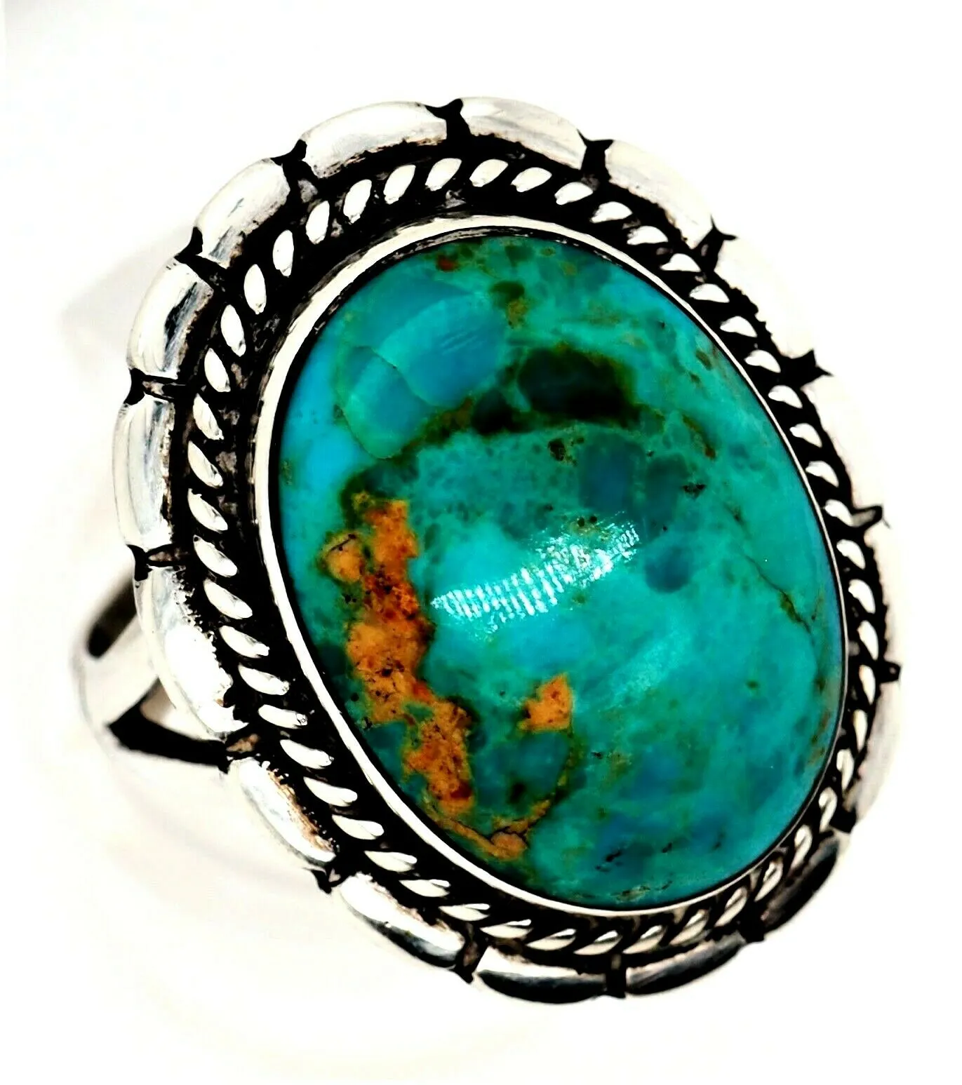 Turquoise Dress Ring 925 Sterling Silver