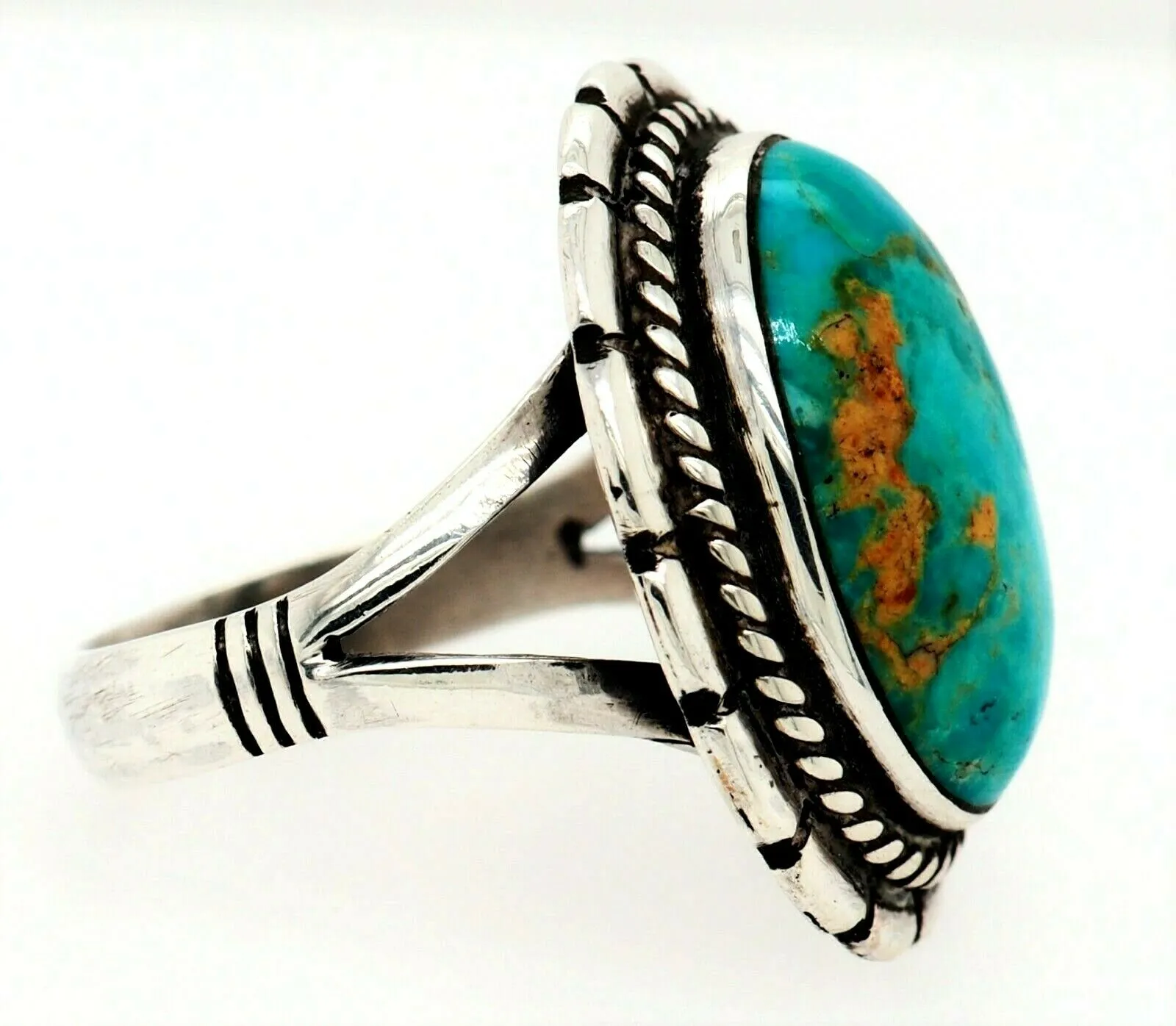 Turquoise Dress Ring 925 Sterling Silver