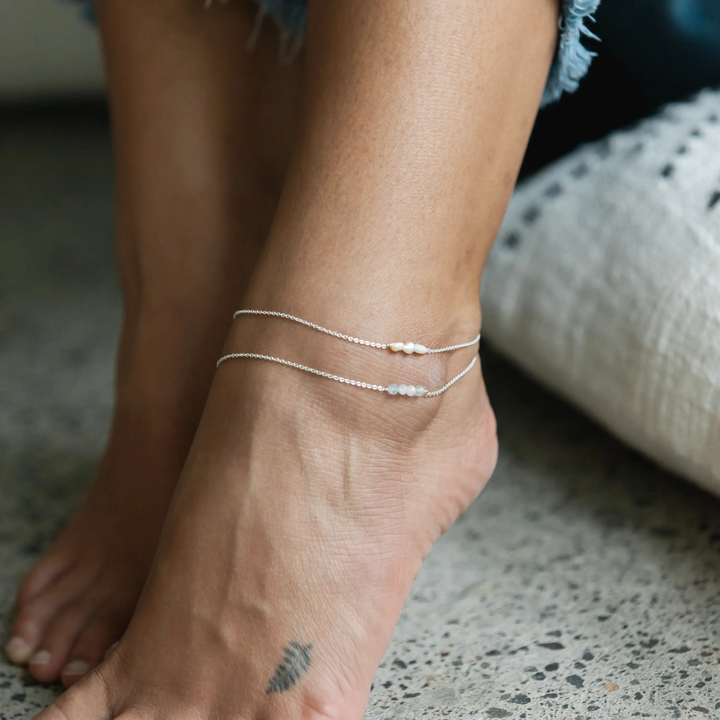 White Sand Stone Anklet