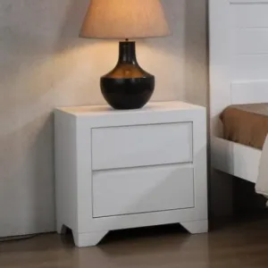 Zircon White Painted 2 Drawer Nightstand